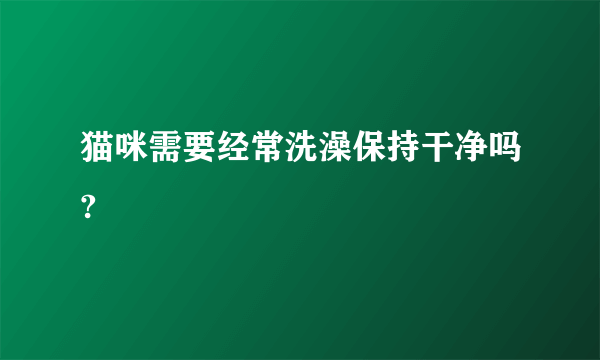 猫咪需要经常洗澡保持干净吗?