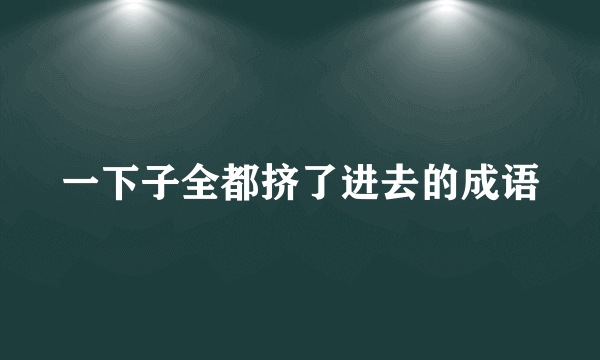 一下子全都挤了进去的成语