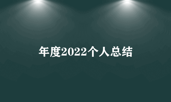 年度2022个人总结