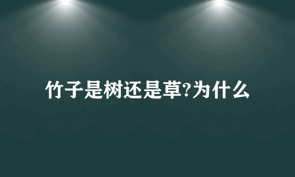 竹子是树还是草?为什么