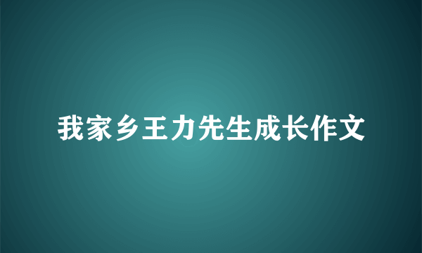 我家乡王力先生成长作文