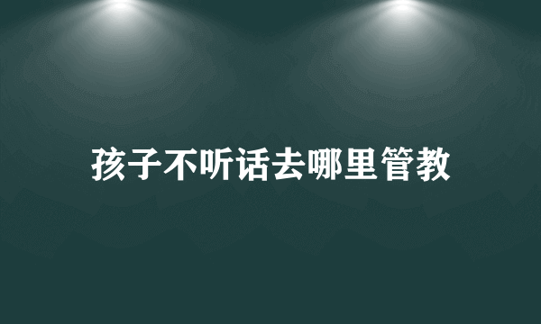 孩子不听话去哪里管教