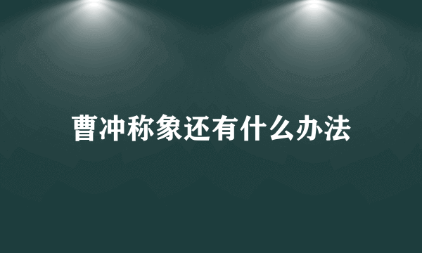 曹冲称象还有什么办法