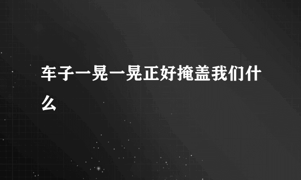 车子一晃一晃正好掩盖我们什么