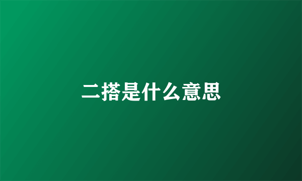 二搭是什么意思