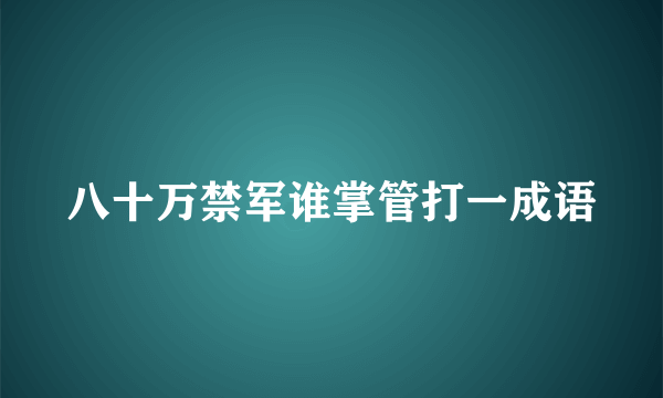 八十万禁军谁掌管打一成语