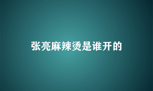 张亮麻辣烫是谁开的