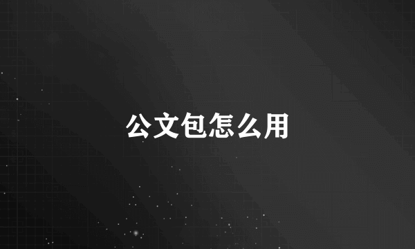 公文包怎么用