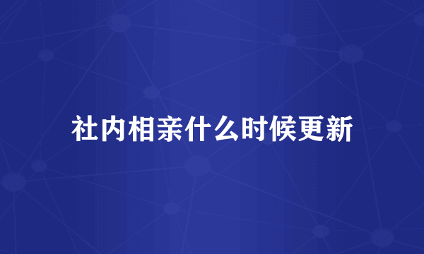 社内相亲什么时候更新