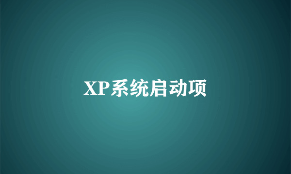 XP系统启动项