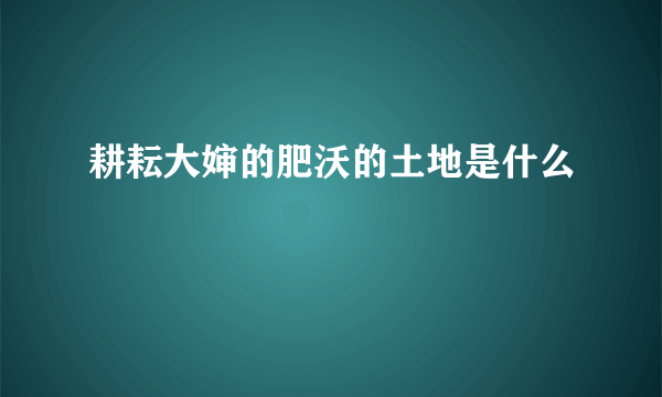 耕耘大婶的肥沃的土地是什么