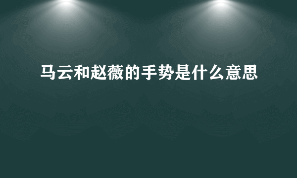 马云和赵薇的手势是什么意思