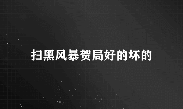 扫黑风暴贺局好的坏的