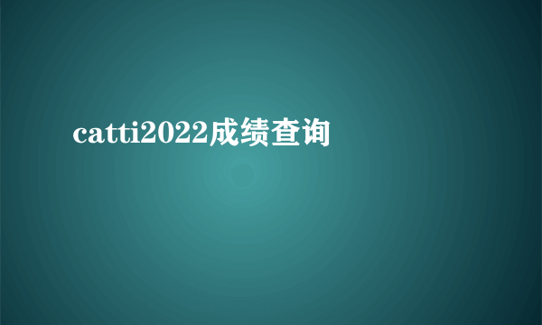 catti2022成绩查询