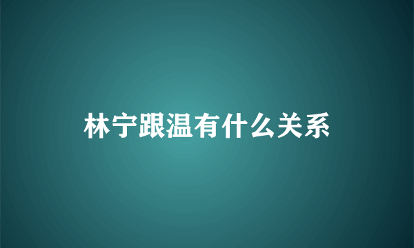 林宁跟温有什么关系