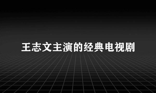 王志文主演的经典电视剧