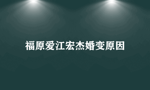 福原爱江宏杰婚变原因