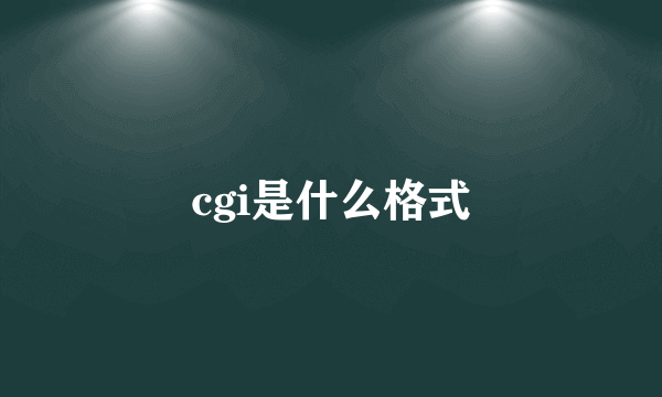 cgi是什么格式