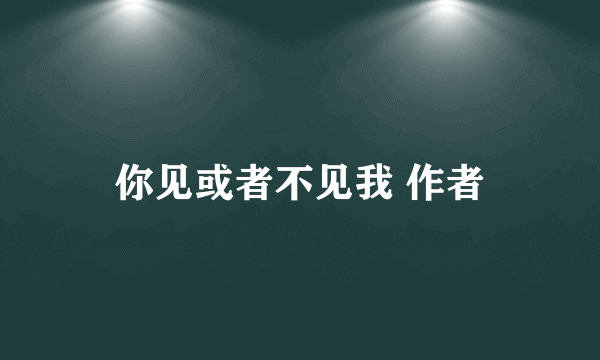 你见或者不见我 作者