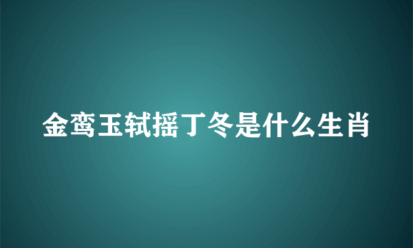 金鸾玉轼摇丁冬是什么生肖