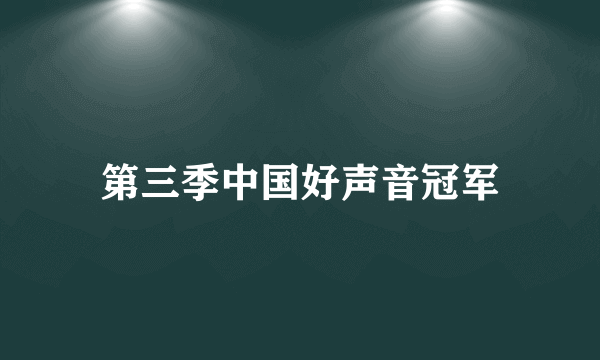 第三季中国好声音冠军