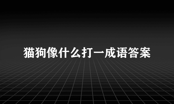 猫狗像什么打一成语答案