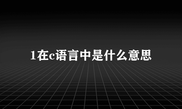 1在c语言中是什么意思