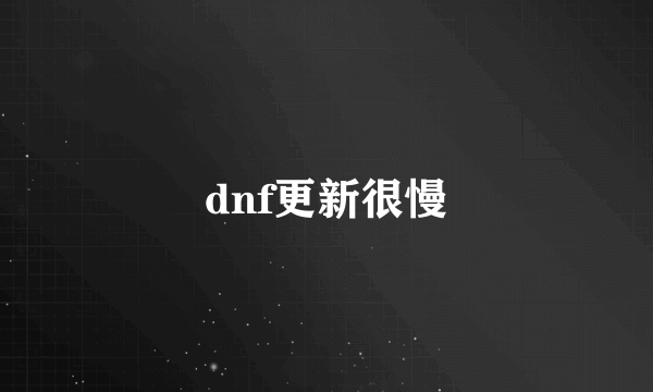 dnf更新很慢