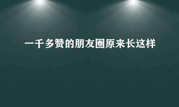 一千多赞的朋友圈原来长这样