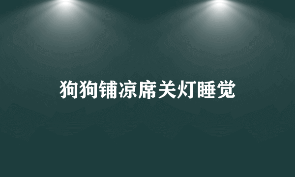 狗狗铺凉席关灯睡觉