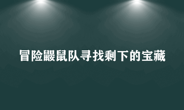 冒险鼹鼠队寻找剩下的宝藏