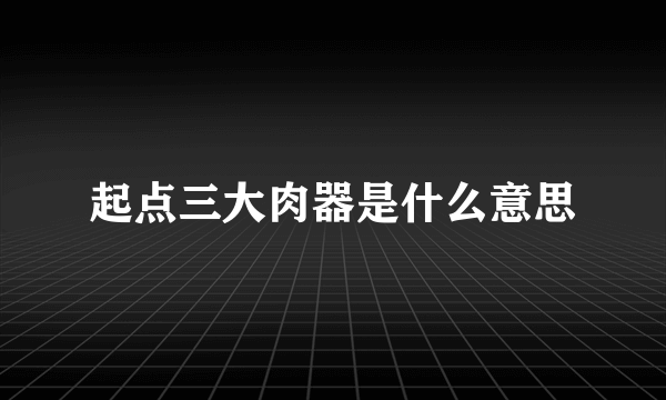 起点三大肉器是什么意思