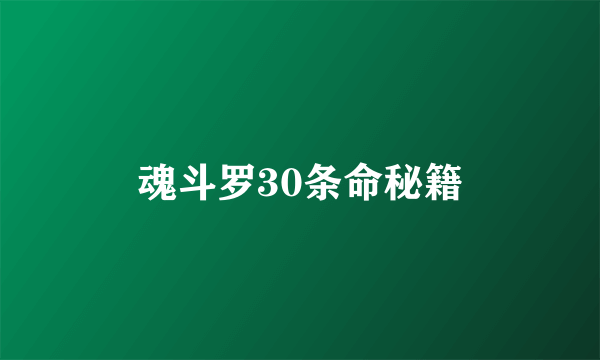 魂斗罗30条命秘籍