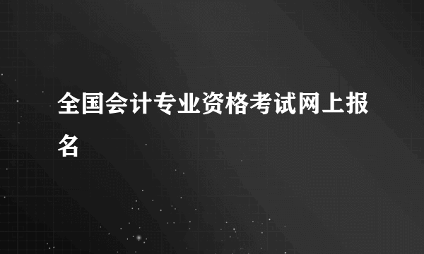 全国会计专业资格考试网上报名