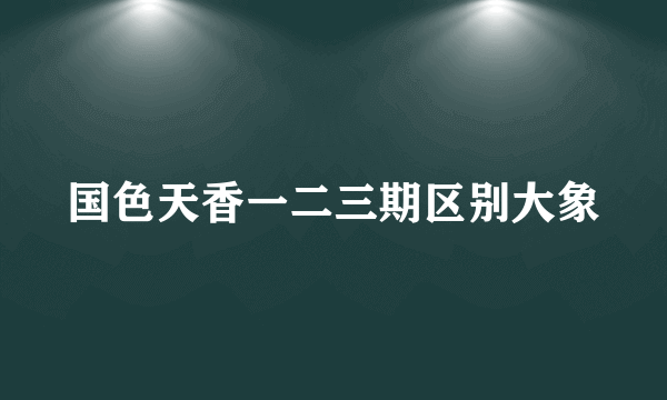 国色天香一二三期区别大象