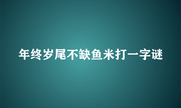 年终岁尾不缺鱼米打一字谜