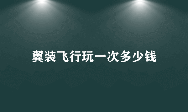 翼装飞行玩一次多少钱