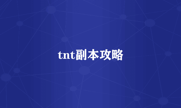 tnt副本攻略