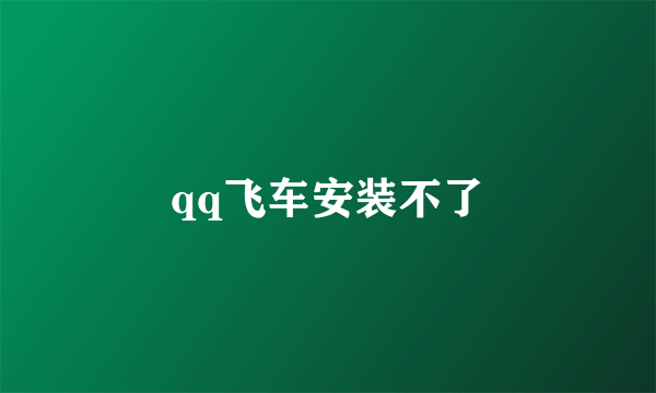 qq飞车安装不了