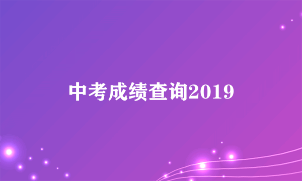 中考成绩查询2019