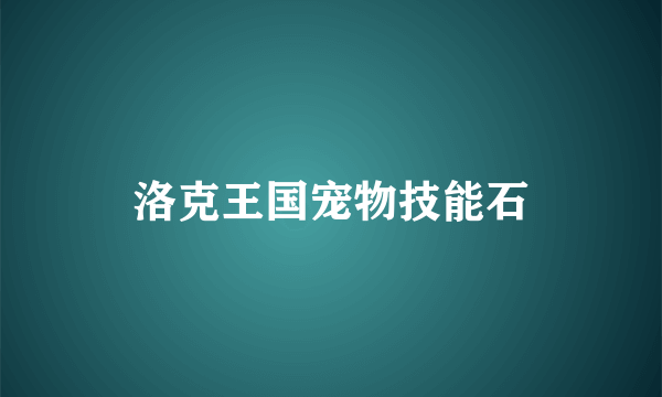 洛克王国宠物技能石