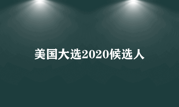 美国大选2020候选人