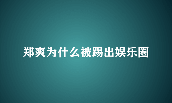 郑爽为什么被踢出娱乐圈