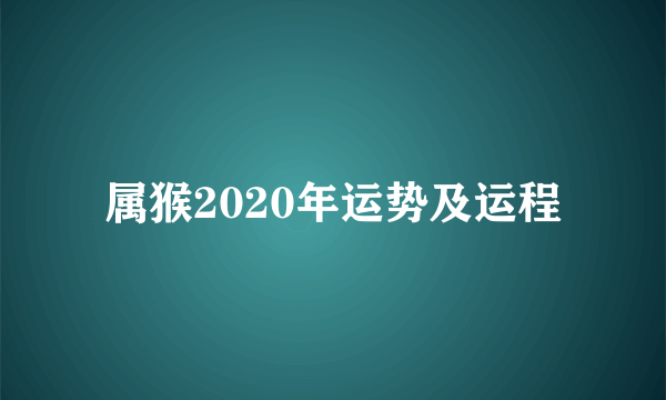 属猴2020年运势及运程