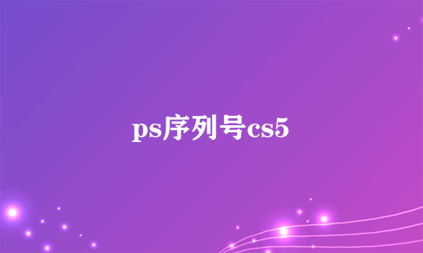 ps序列号cs5