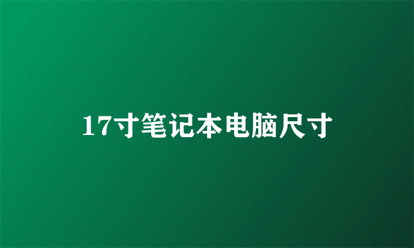 17寸笔记本电脑尺寸