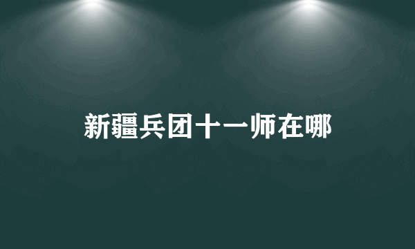 新疆兵团十一师在哪