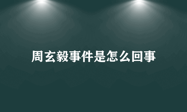 周玄毅事件是怎么回事