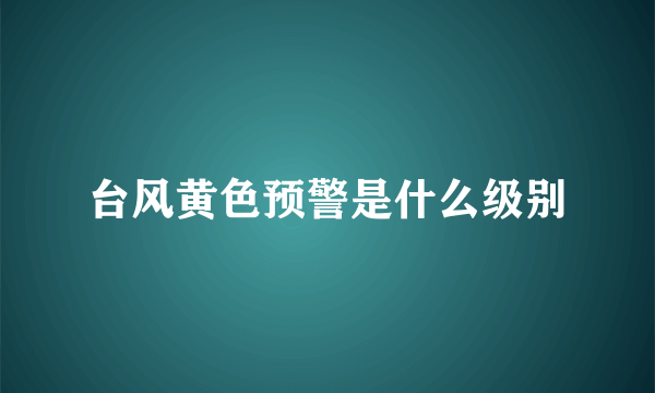 台风黄色预警是什么级别