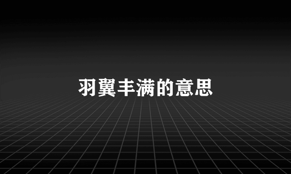 羽翼丰满的意思